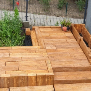ELEMENT BETONOWY TARAS OBRZEŻE OGRODOWE RABATOWE Palisada leżąca